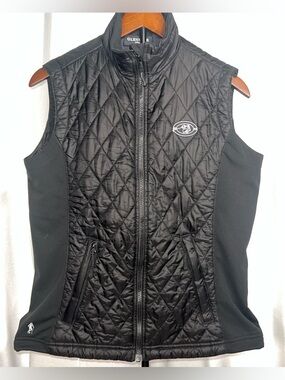 Perry Golf Men’s Black Quilted Vest Full Zip Lightweight Athletic Size M